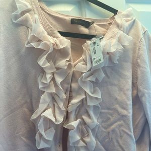 Button down ruffle cardigan